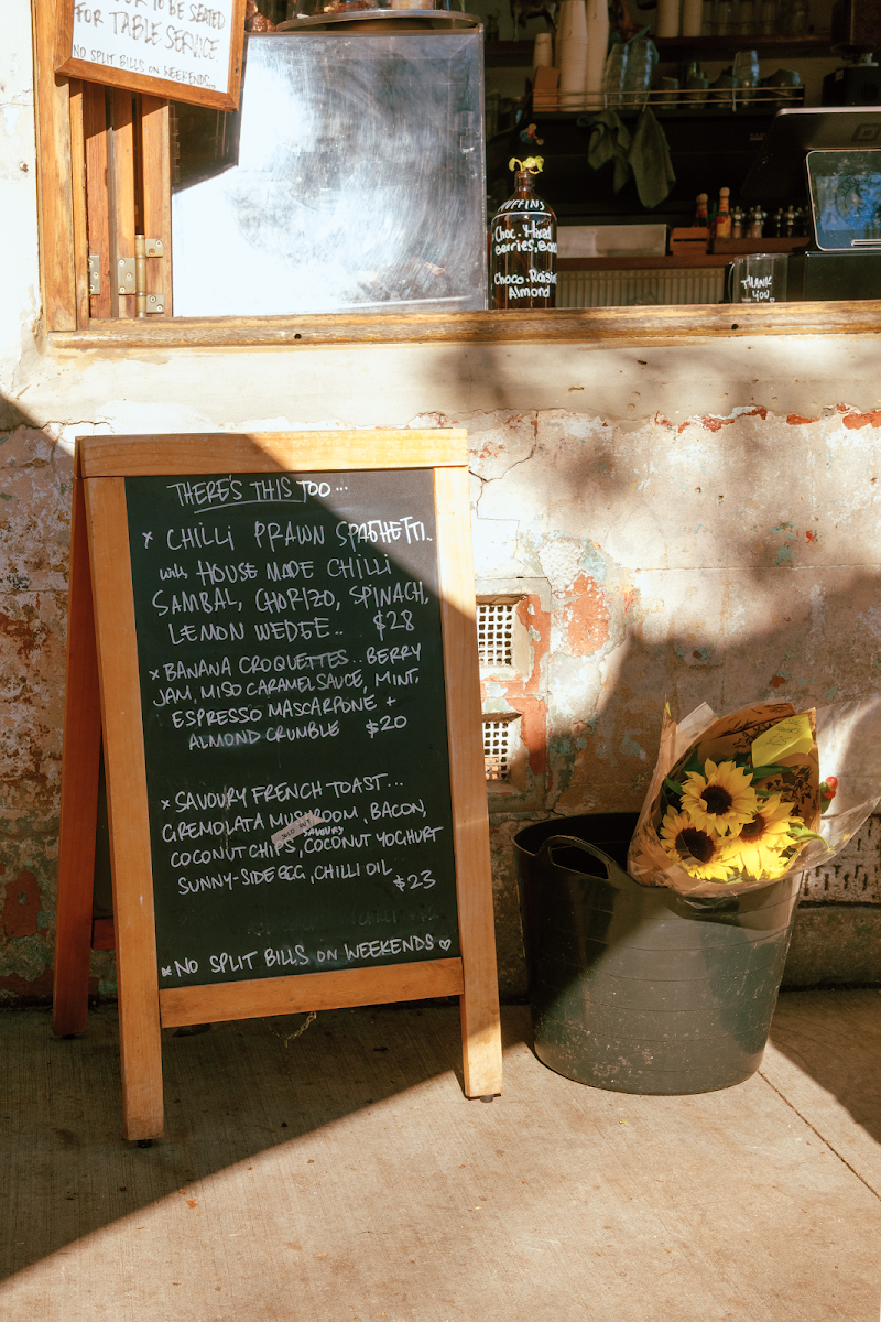 Menu, St Jude Cafe