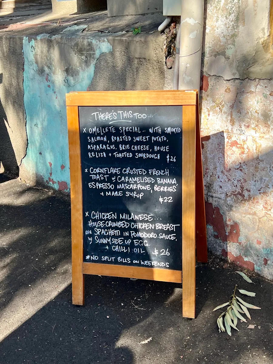 Menu, St Jude Cafe