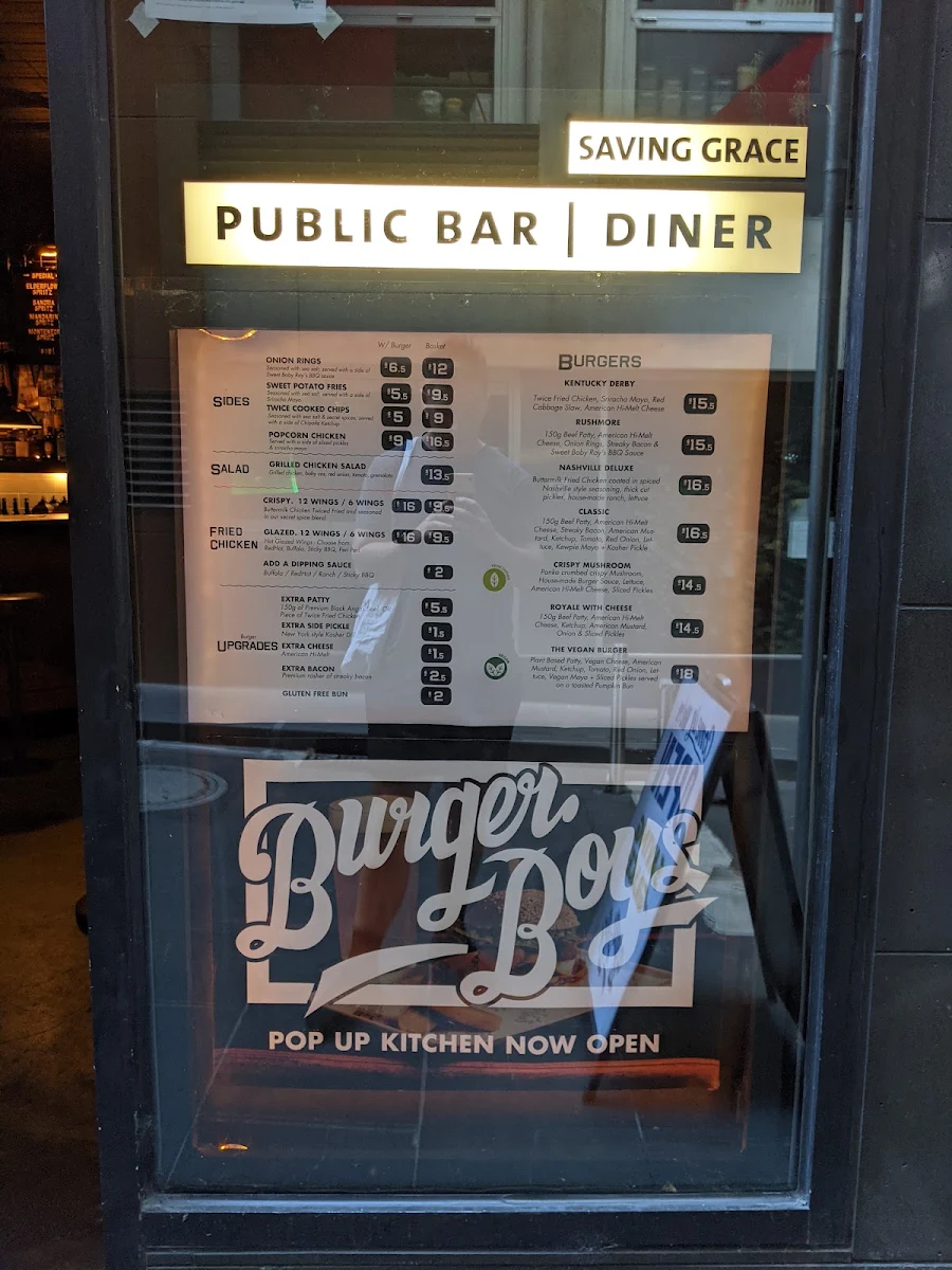 Menu, Burger Boys