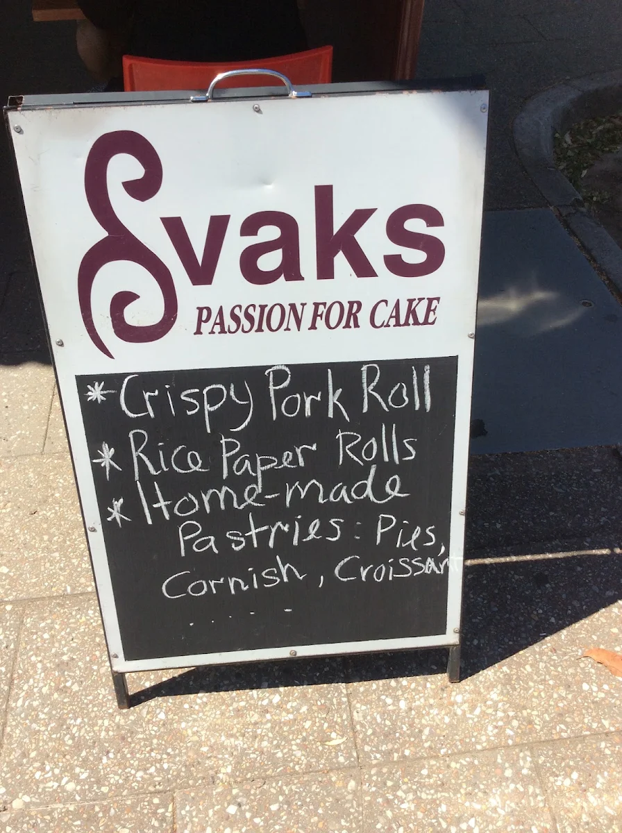Menu, Svaks Cafe
