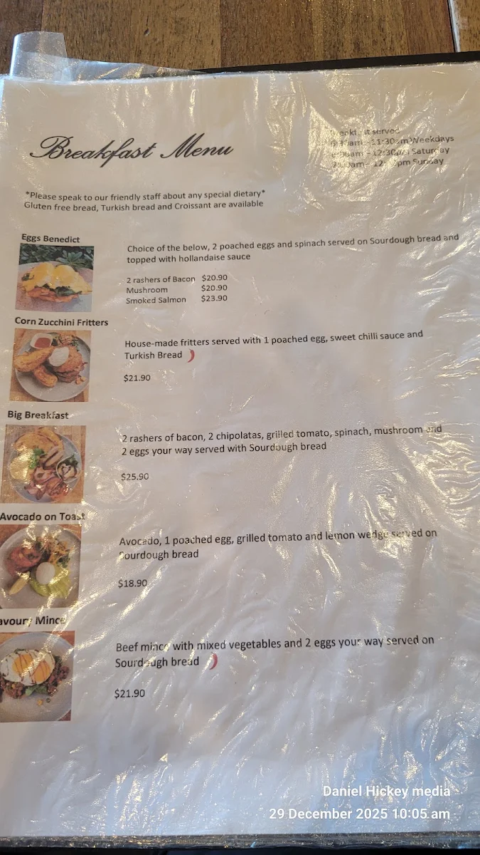 Menu, Toucan Coffee Upper Coomera