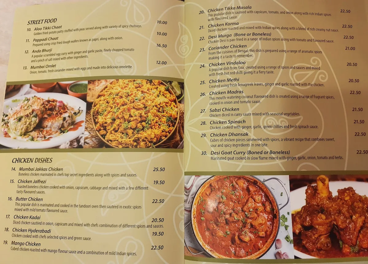Menu, Mumbai Curry