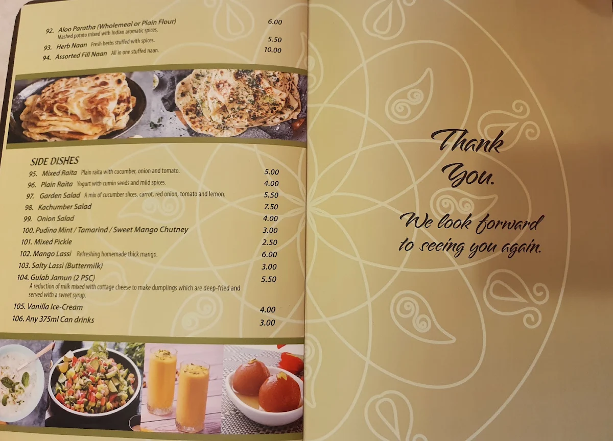 Menu, Mumbai Curry