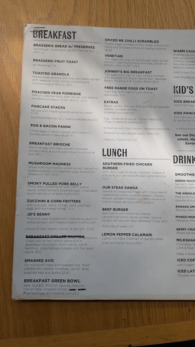 Menu, Johnny Dante