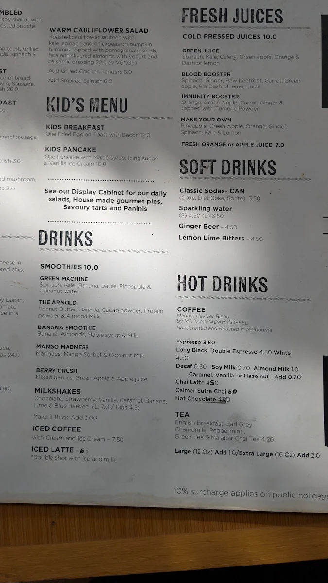 Menu, Johnny Dante