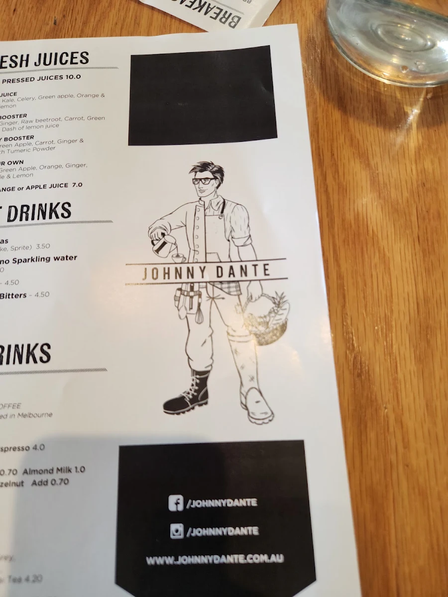 Menu, Johnny Dante