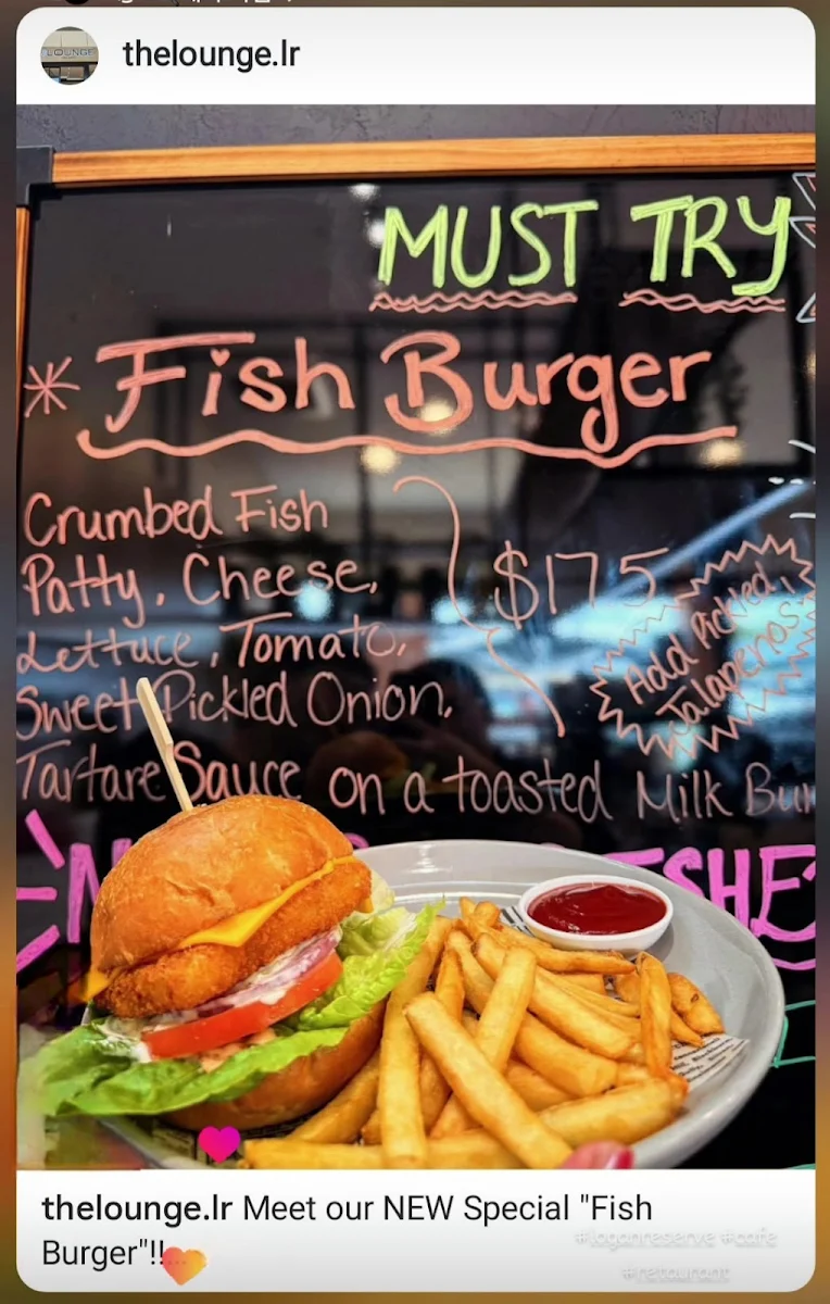 Menu, The Lounge Café and Eatery