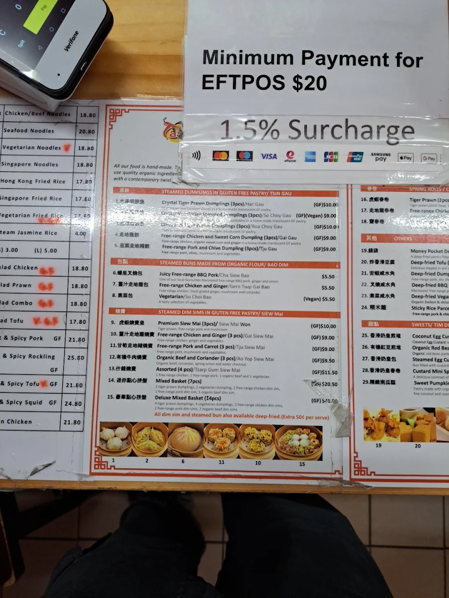 Menu, Gornelly’s