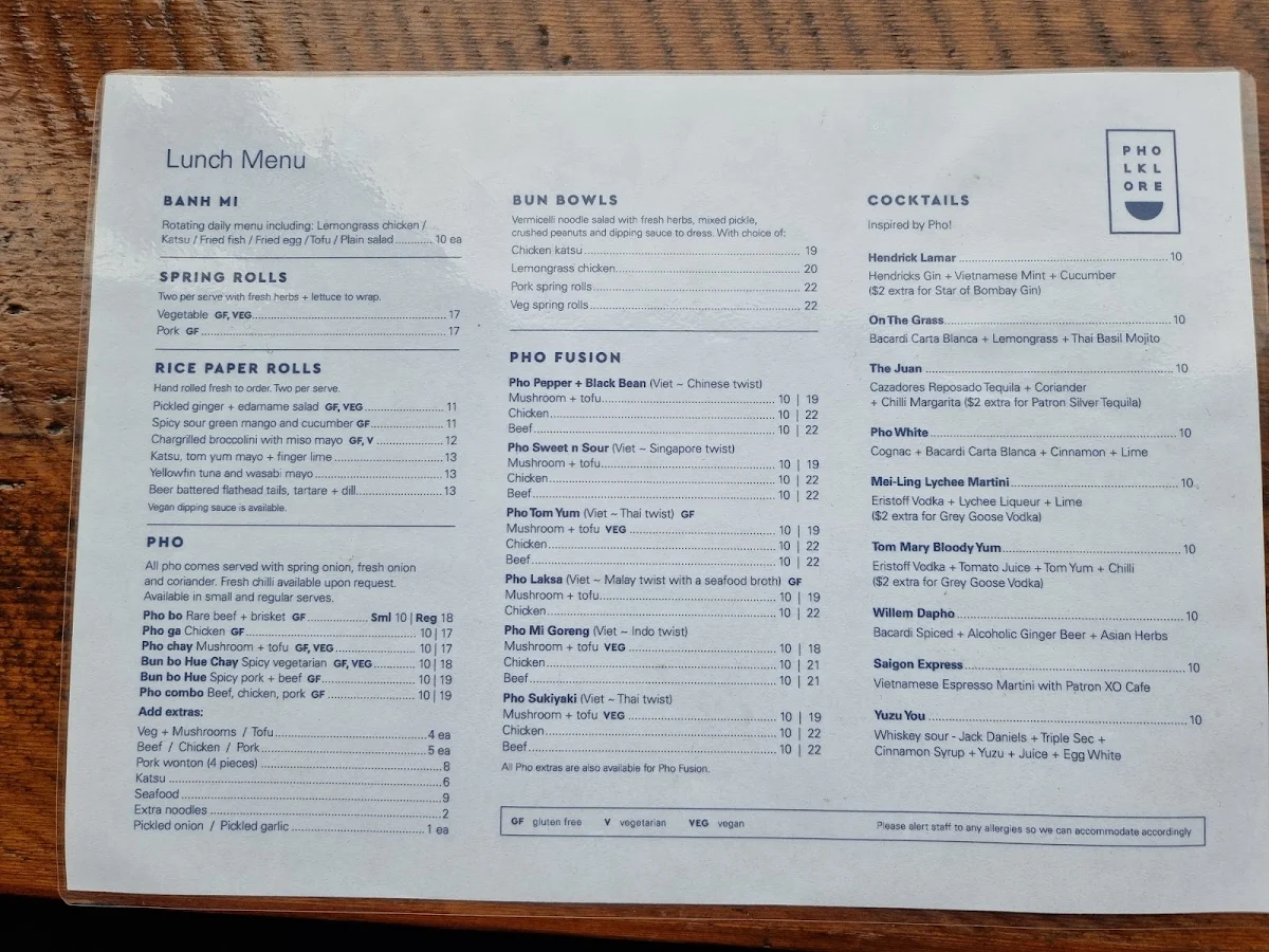 Menu, Pholklore