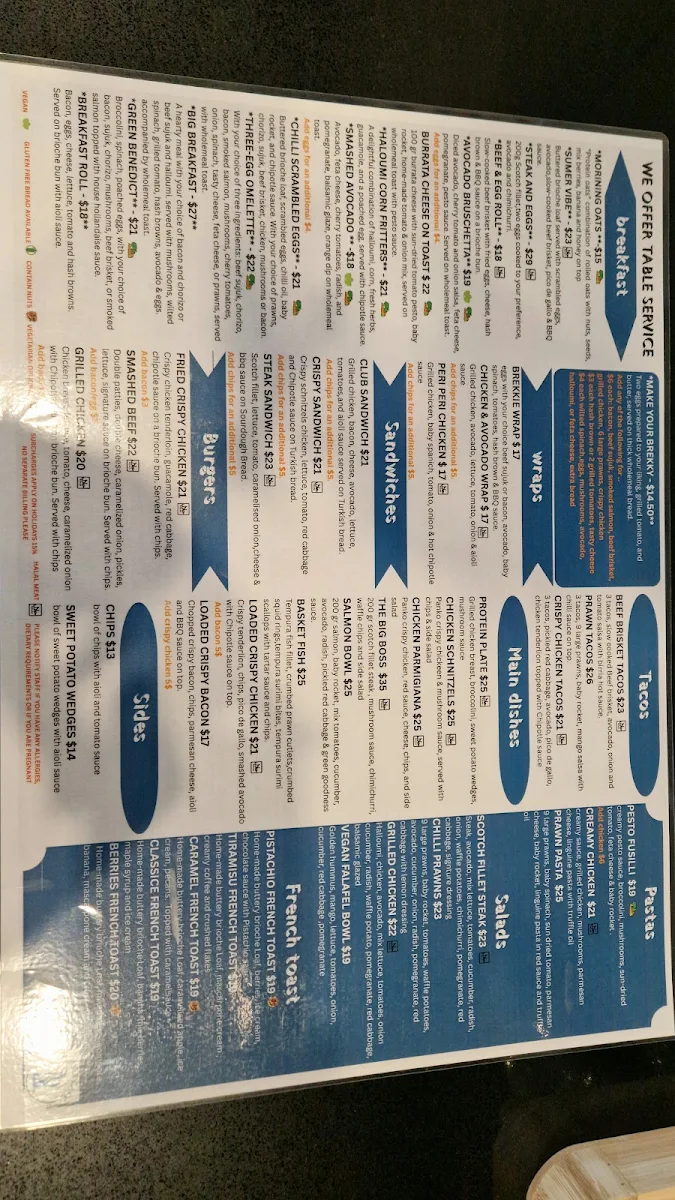 Menu, Sumer Cafe