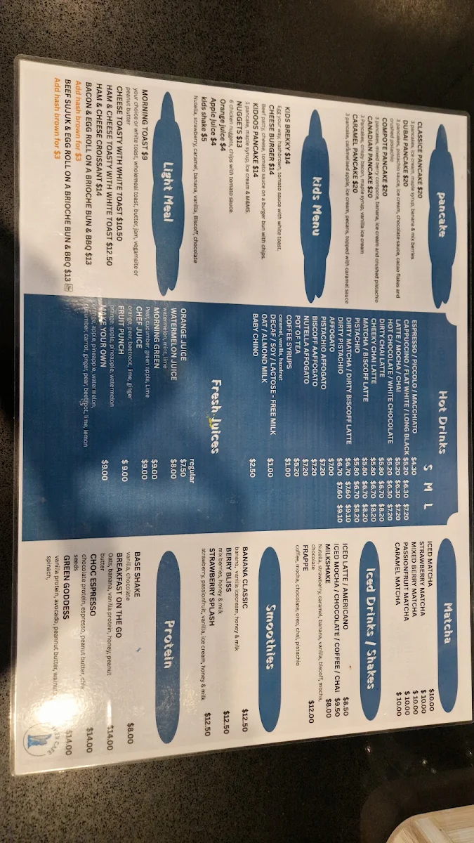 Menu, Sumer Cafe