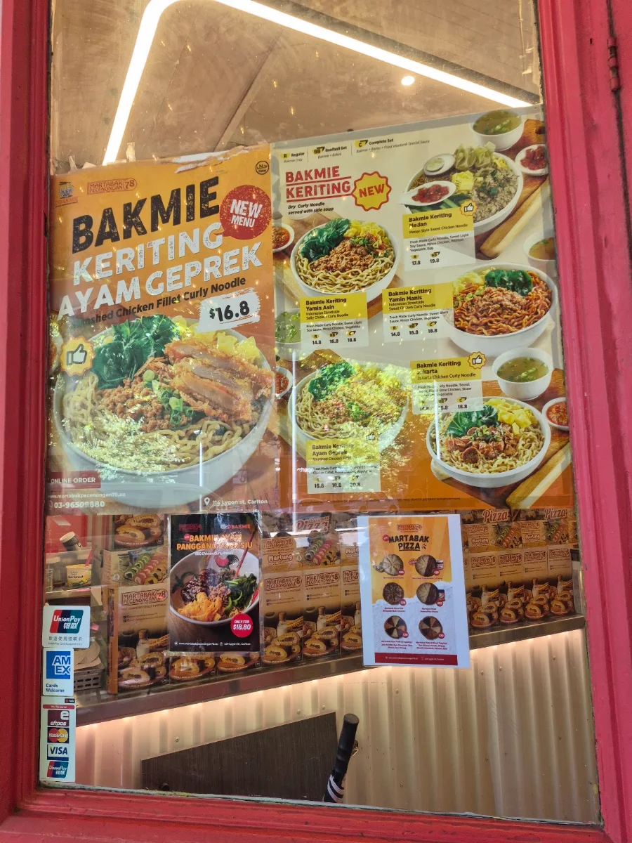 Menu, Martabak Pecenongan 78 & D'Bakmie