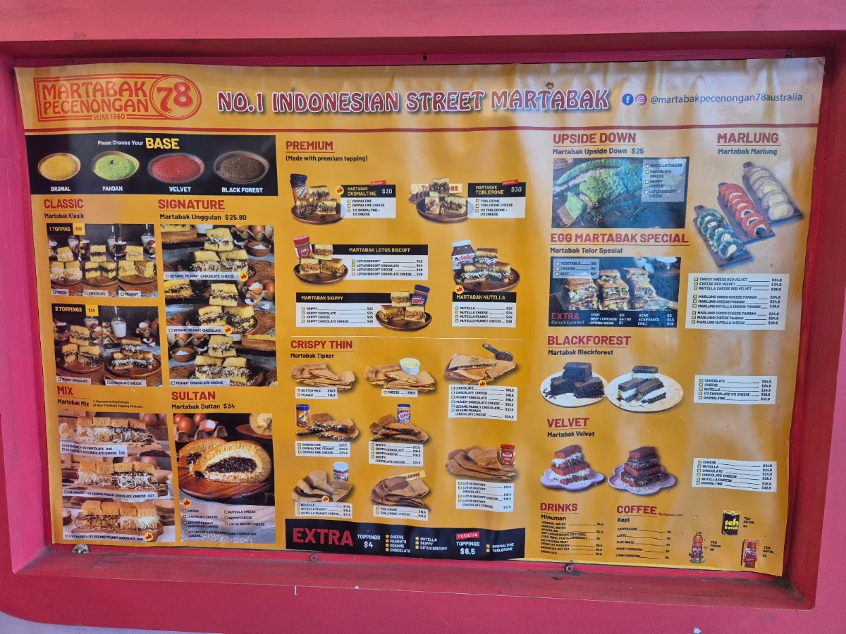 Menu, Martabak Pecenongan 78 & D'Bakmie