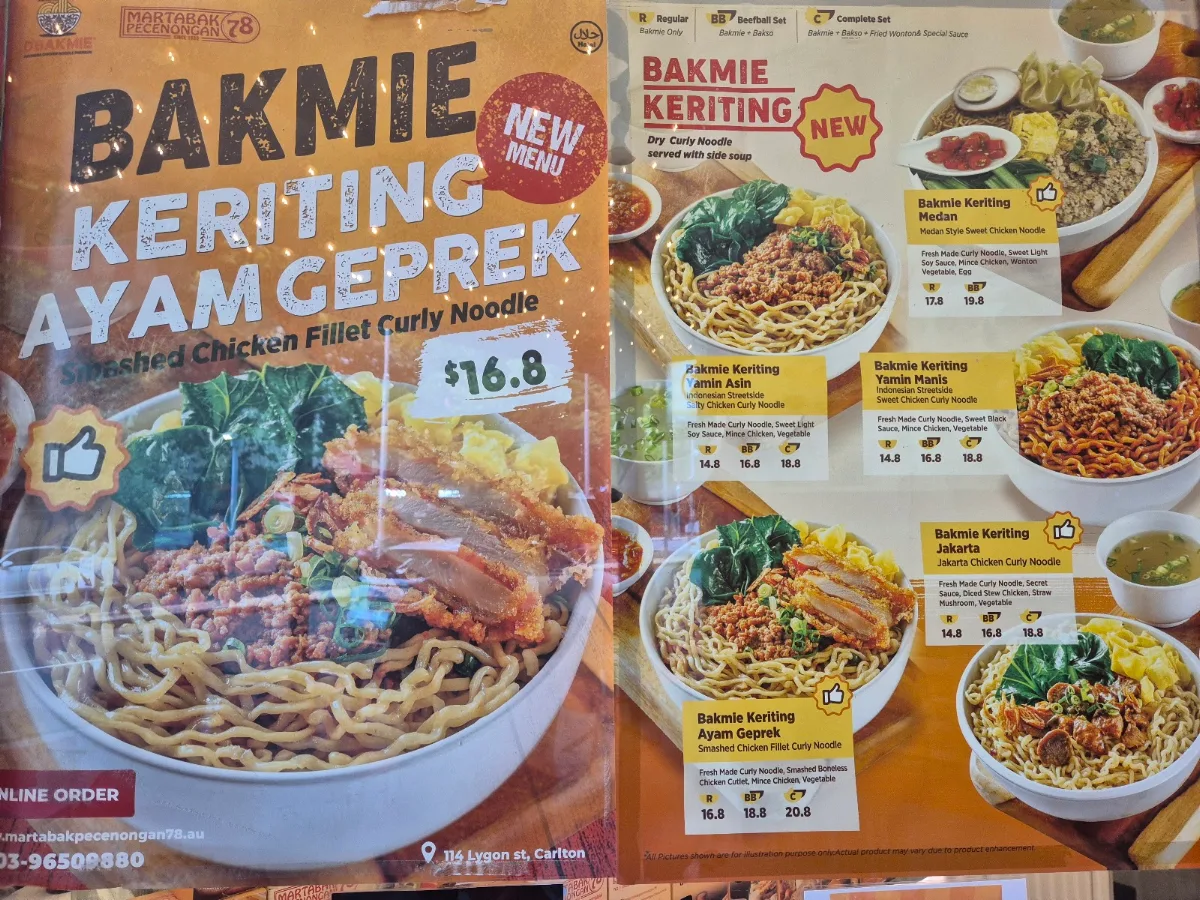 Menu, Martabak Pecenongan 78 & D'Bakmie