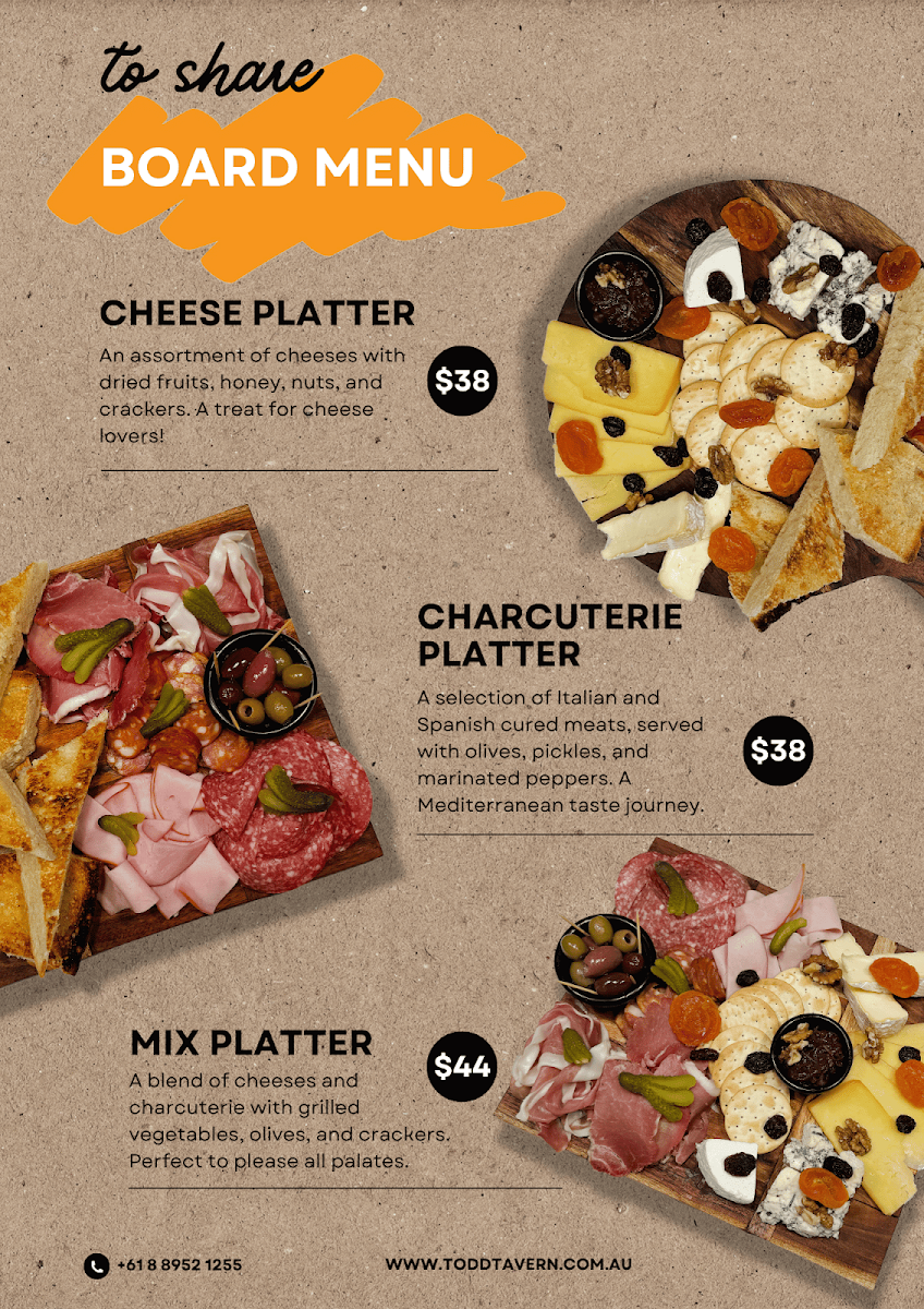 Menu, Todd Tavern