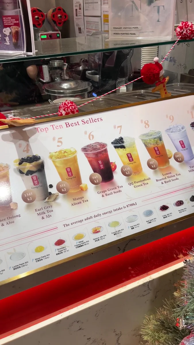 Menu, Gong Cha Lidcombe Station