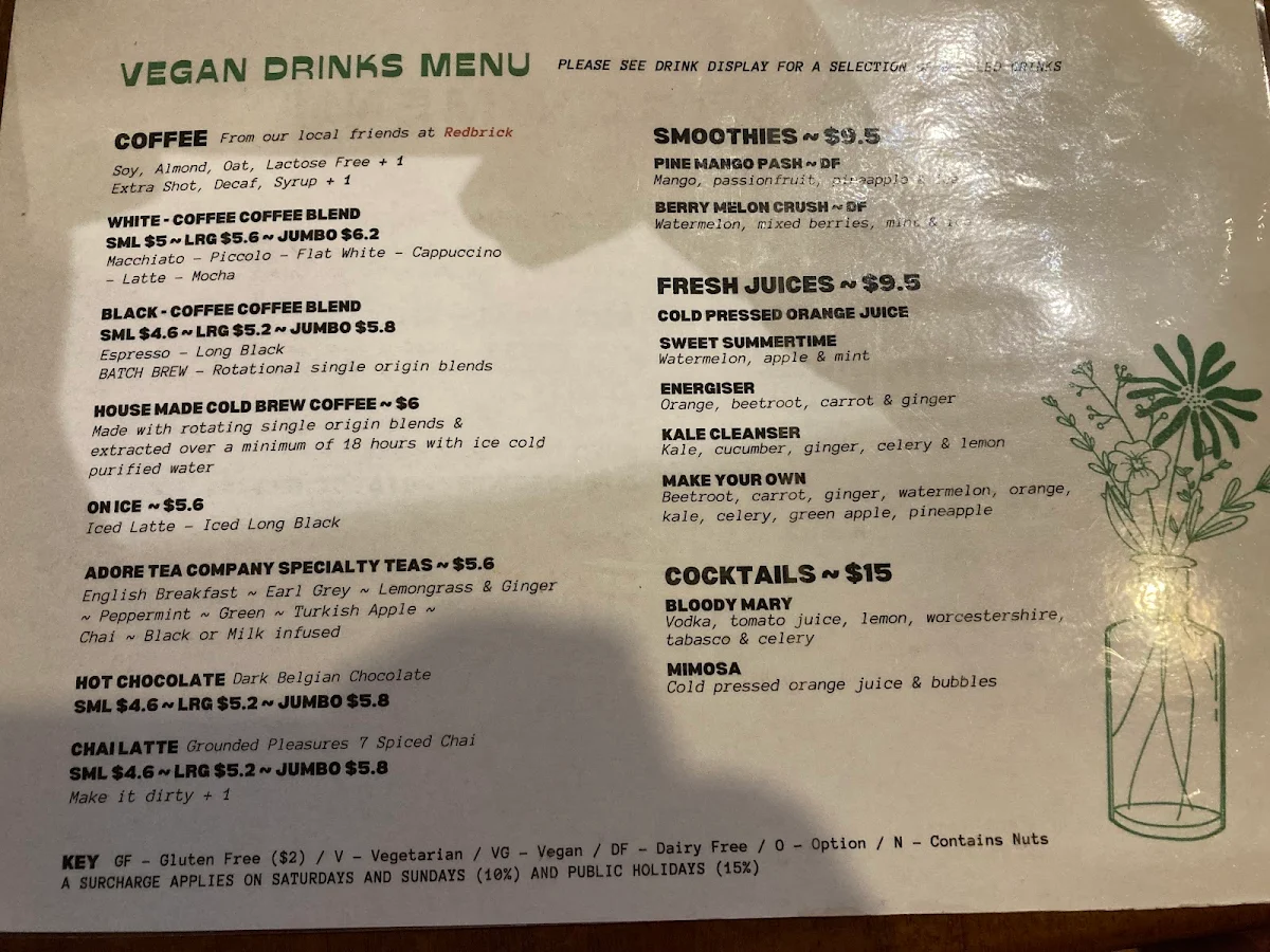 Menu, The Knox Made in Watson