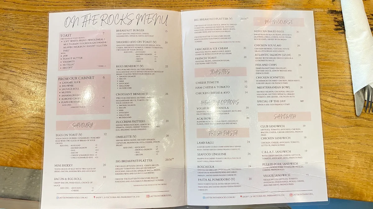 Menu, Latte On The Rocks
