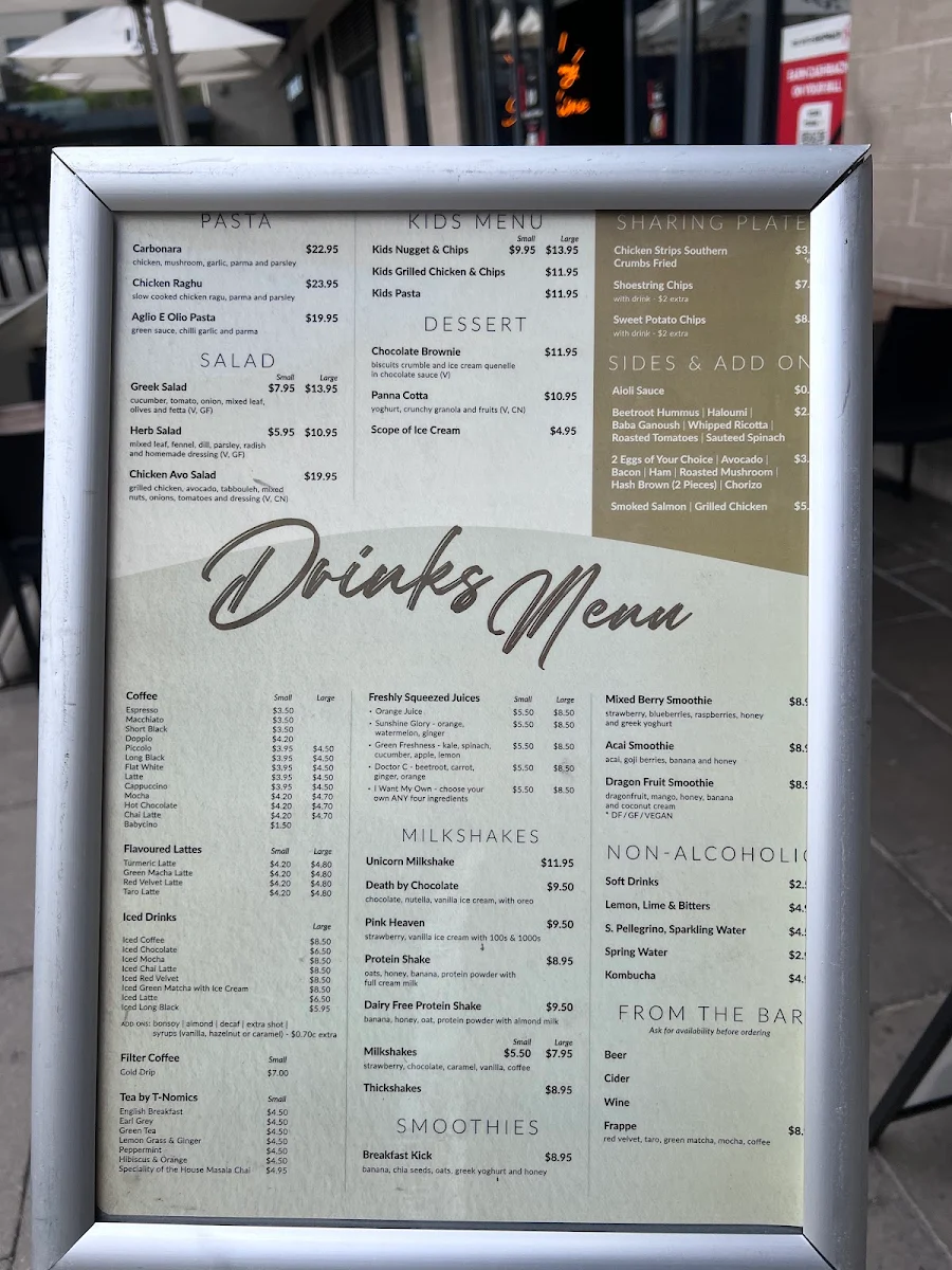 Menu, Latte On The Rocks