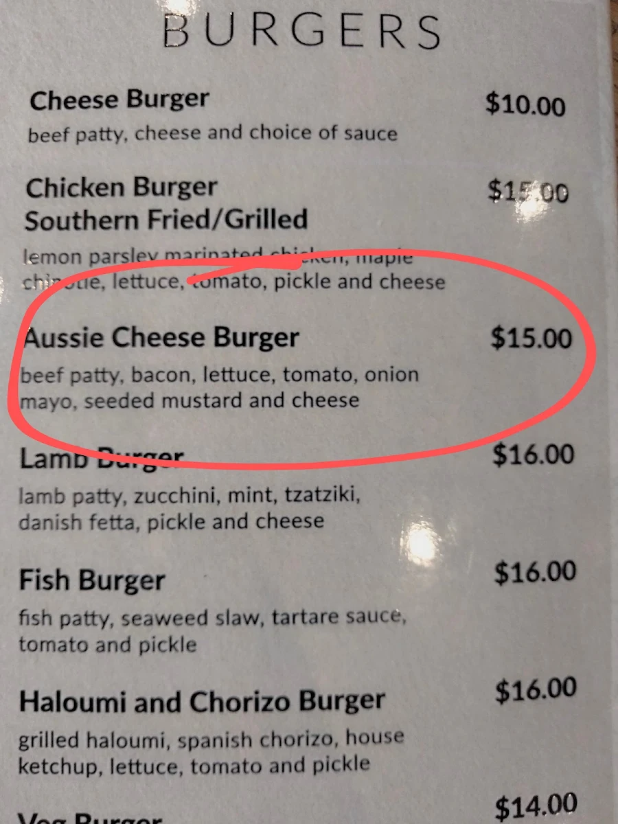Menu, Latte On The Rocks