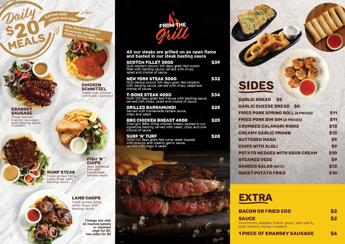 Menu, GAGE Dining & Co. (Parramatta Woolpack Hotel Bistro)