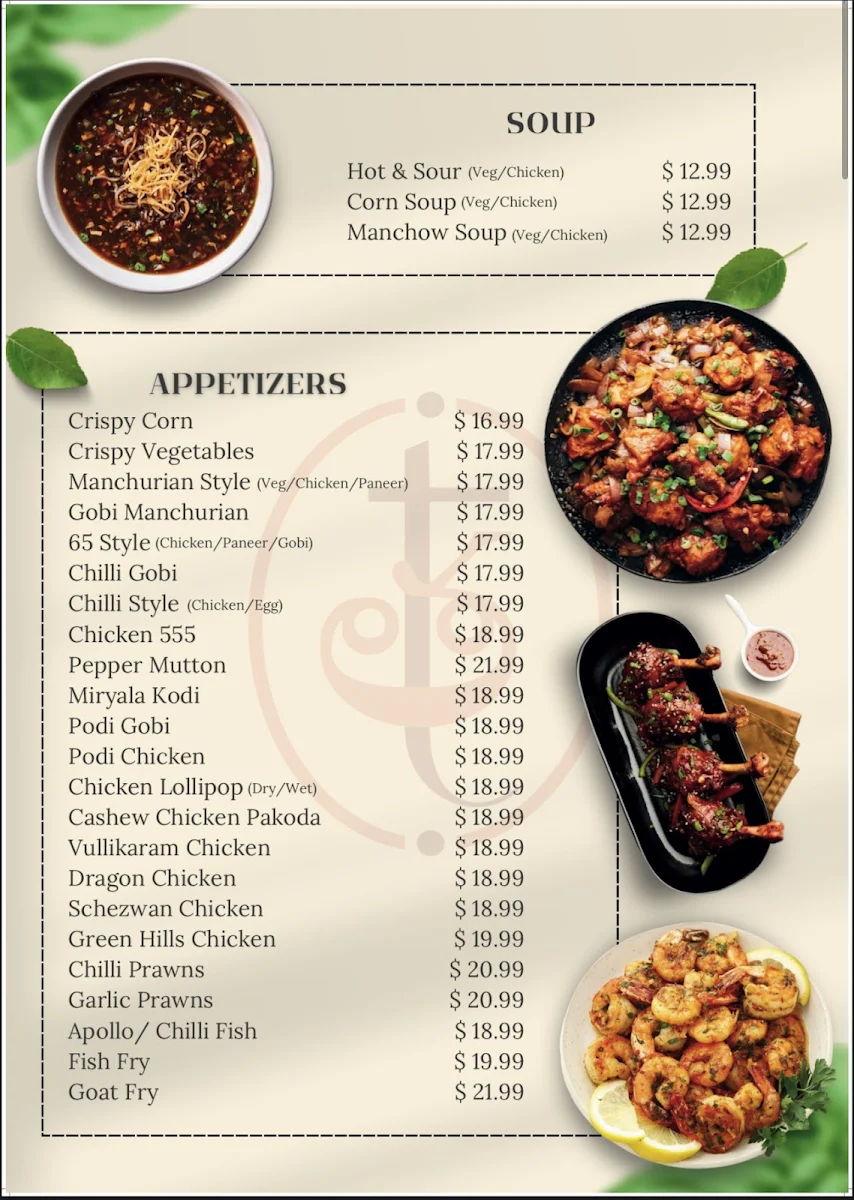 Menu, Tatva Indian Kitchen