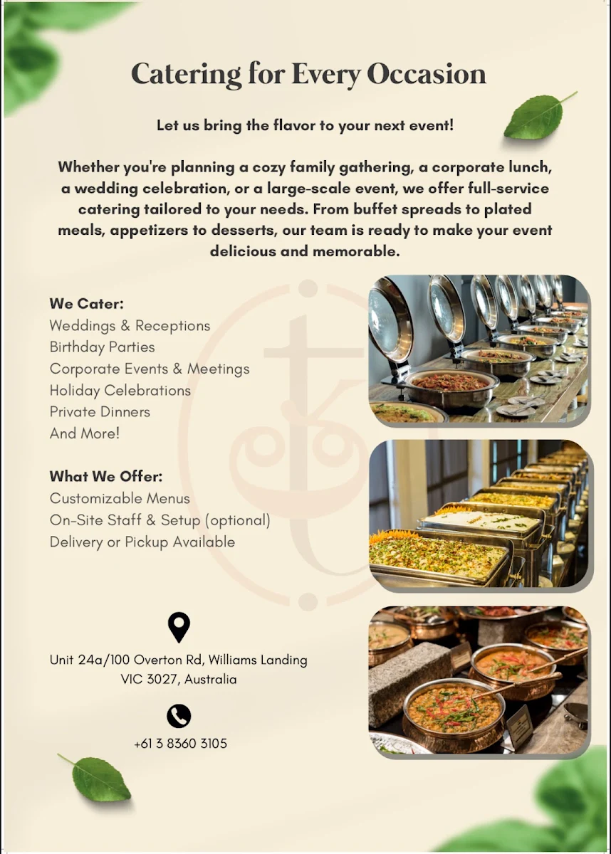 Menu, Tatva Indian Kitchen
