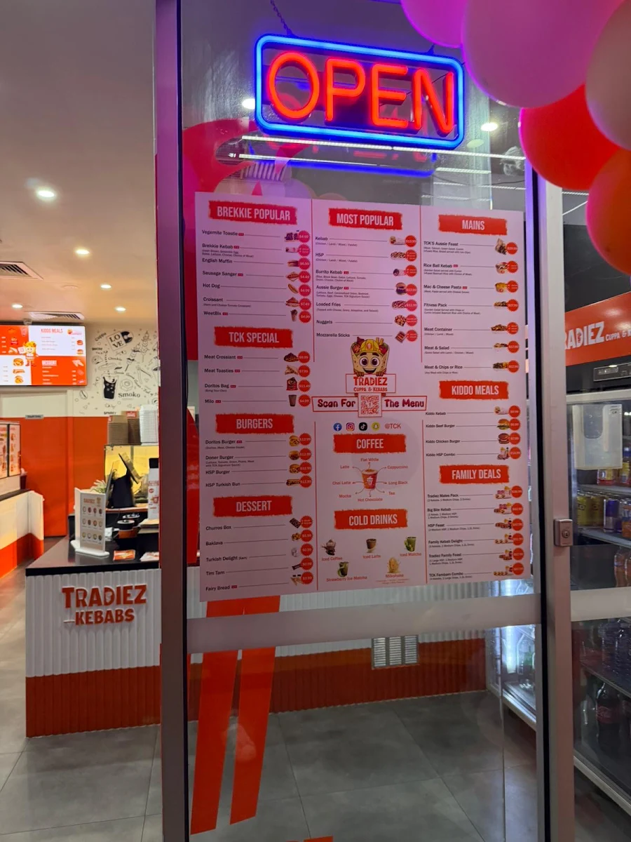 Menu, TCK (Tradiez Cuppa & Kebabs)