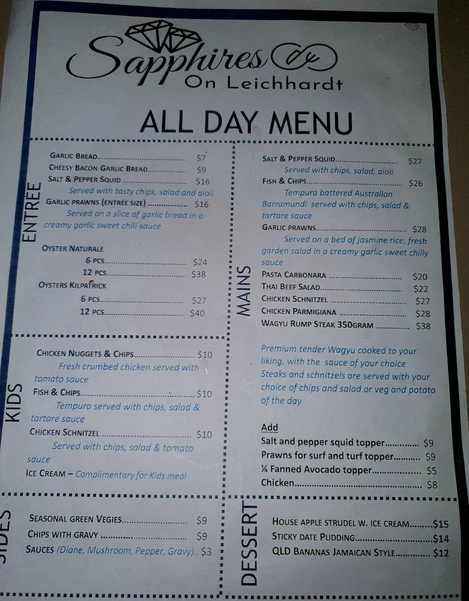 Menu, Woods And Irons Cafe and Restaurant