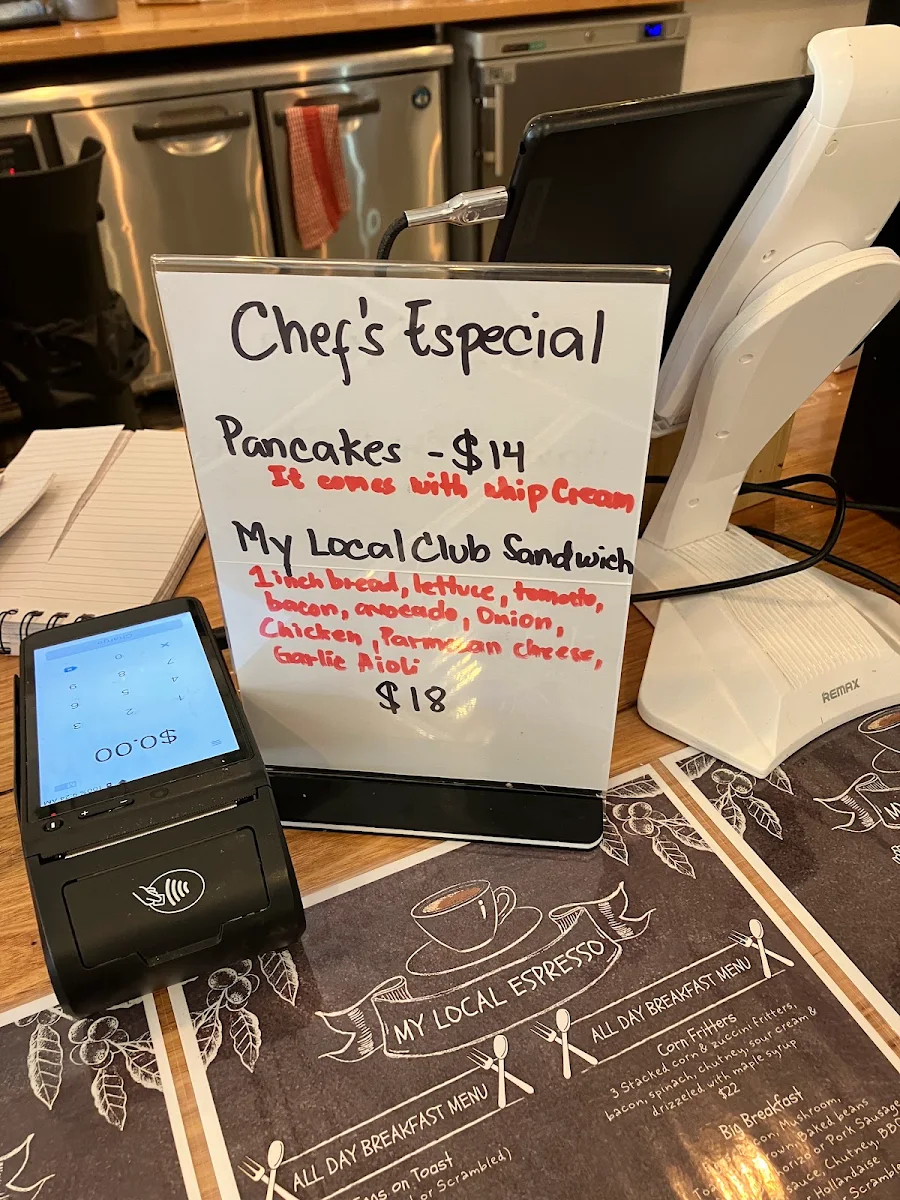 Menu, My Local Espresso