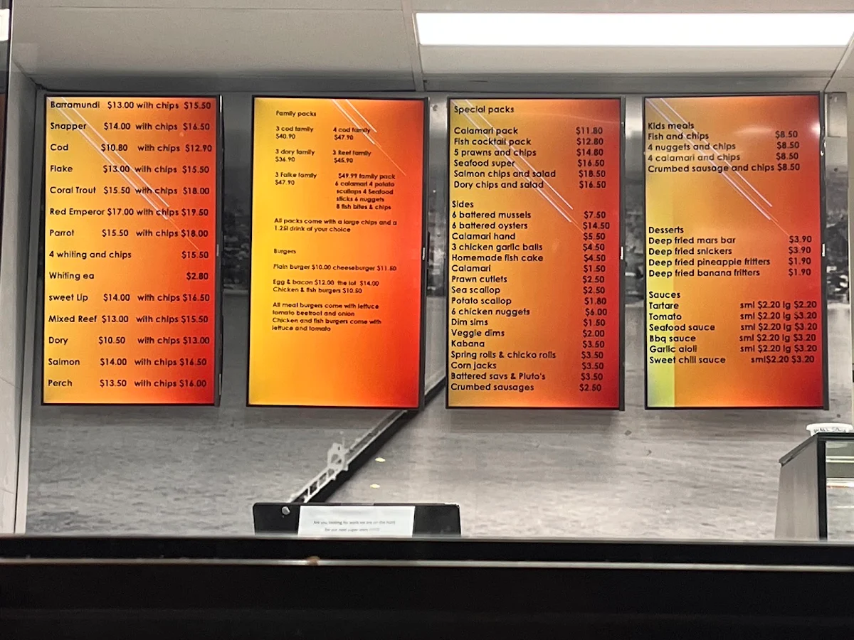 Menu, Maddigan's Seafood