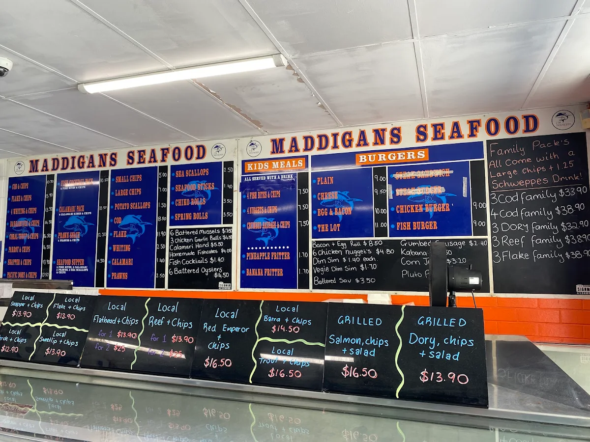 Menu, Maddigan's Seafood