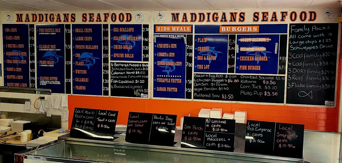 Menu, Maddigan's Seafood