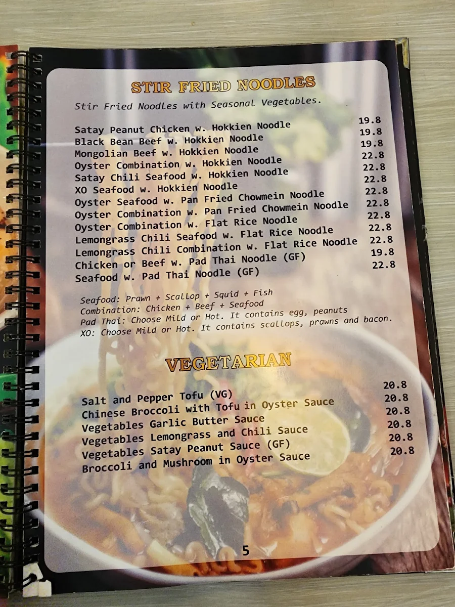Menu, Trinh's Kitchen Gisborne