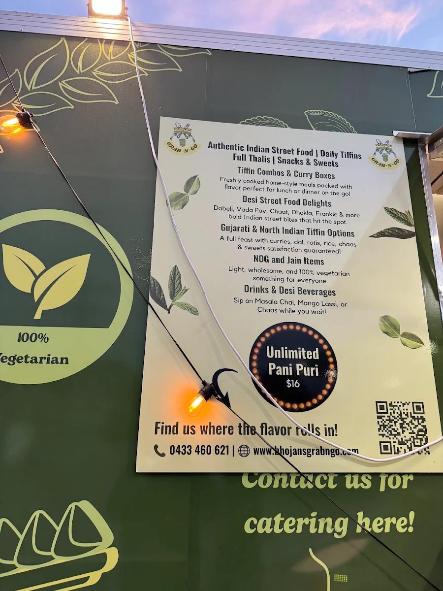 Menu, Bhojan's Grab n Go
