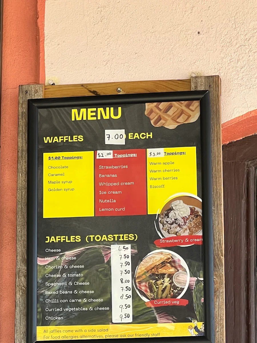 Menu, Waffles & Jaffles