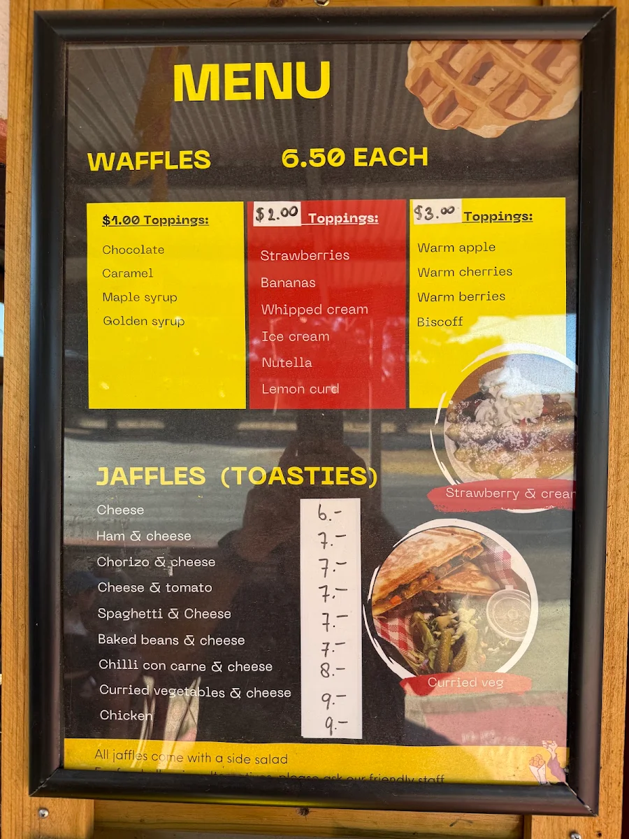 Menu, Waffles & Jaffles