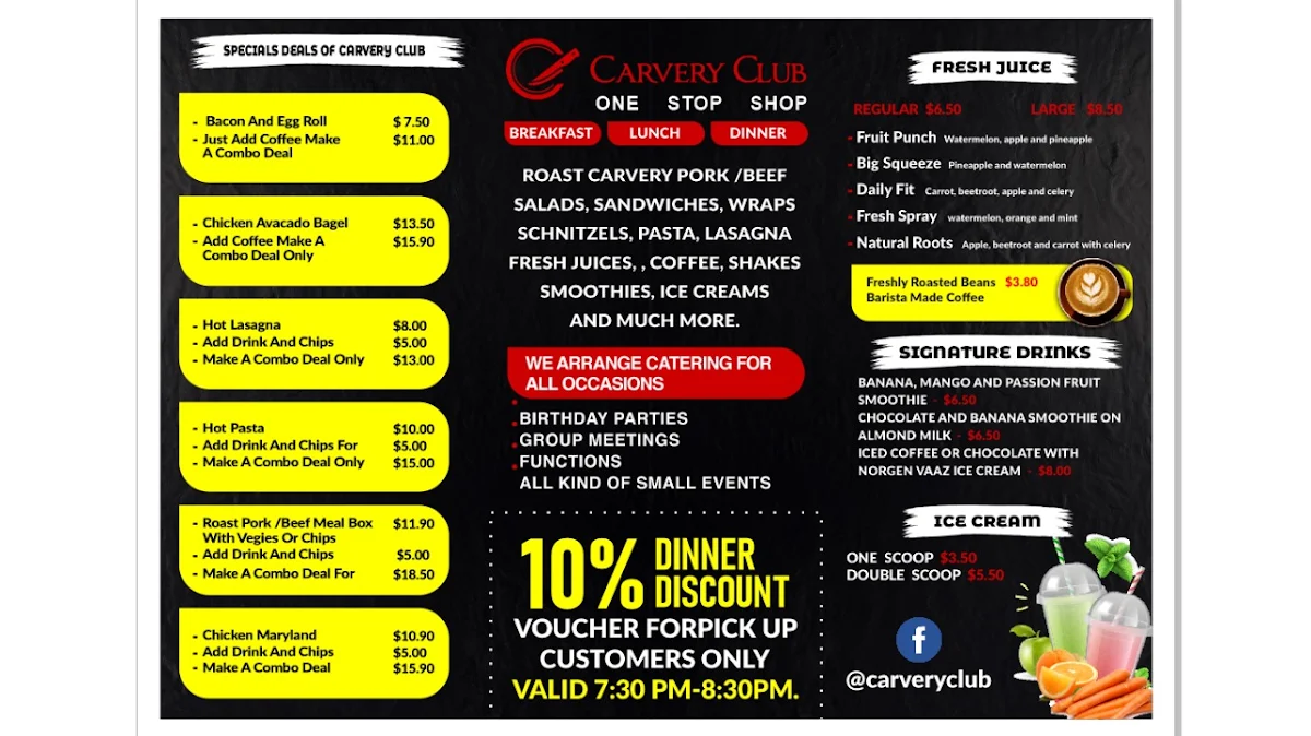 Menu, CARVERY CLUB