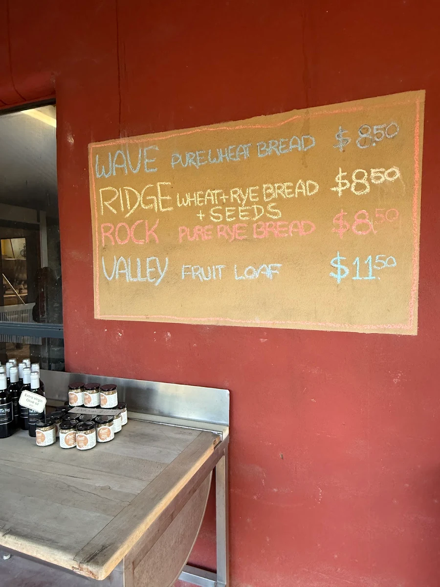 Menu, Yallingup Woodfired Bakery