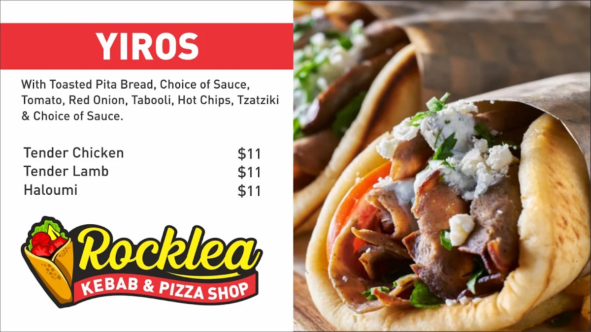 Menu, Rocklea Kebab and Pizza Shop