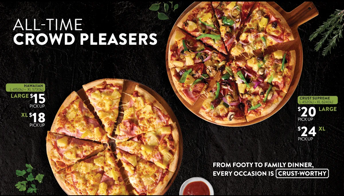 Menu, Crust Pizza Reservoir