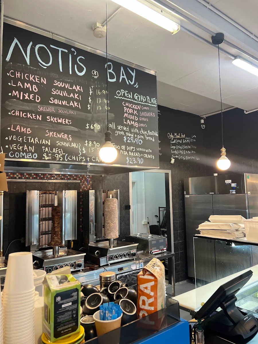 Menu, Noti's Souvlaki on Bay