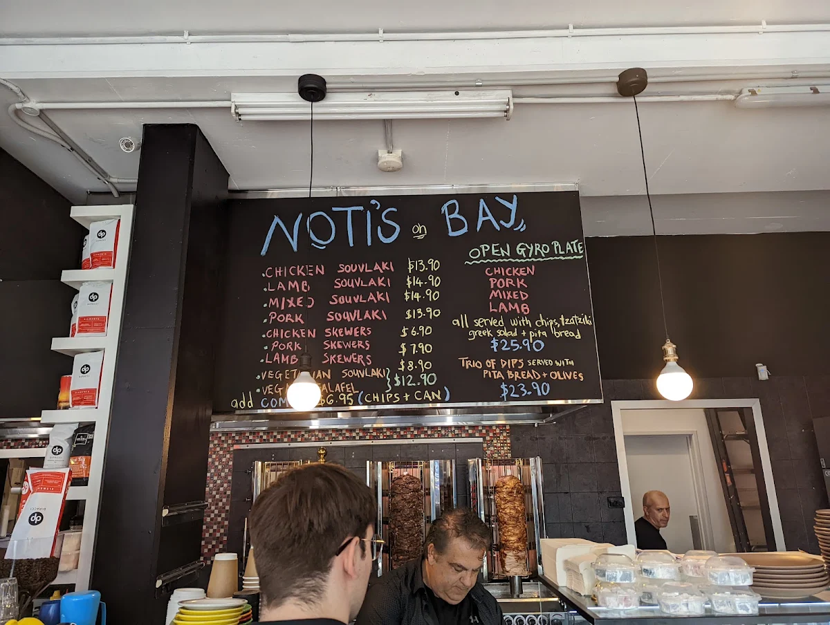 Menu, Noti's Souvlaki on Bay