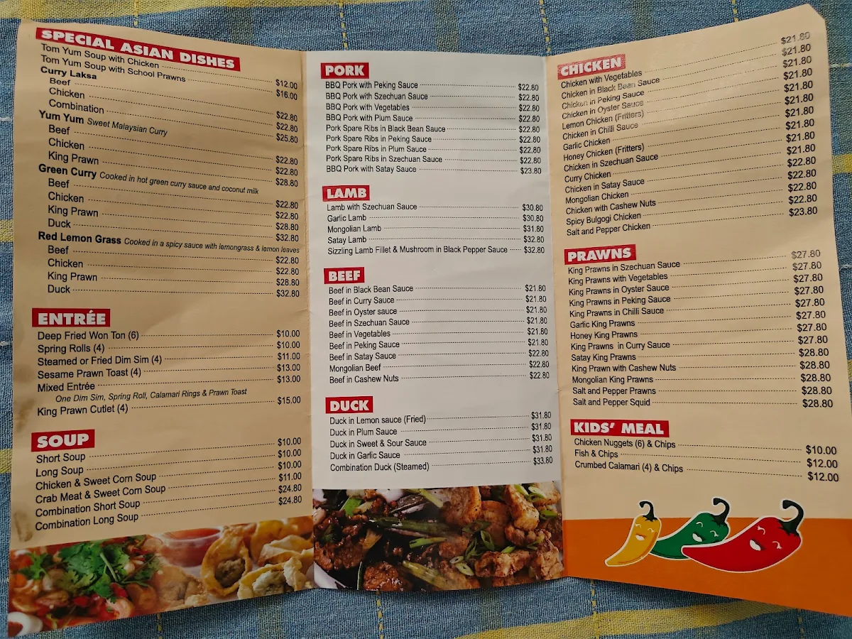 Menu, Happy Chilli Garden Talbingo