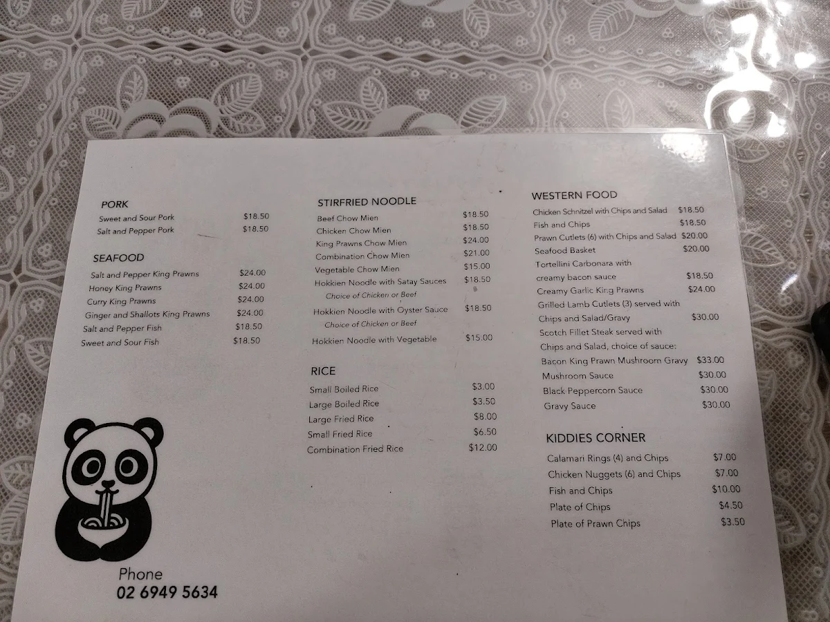 Menu, Happy Chilli Garden Talbingo