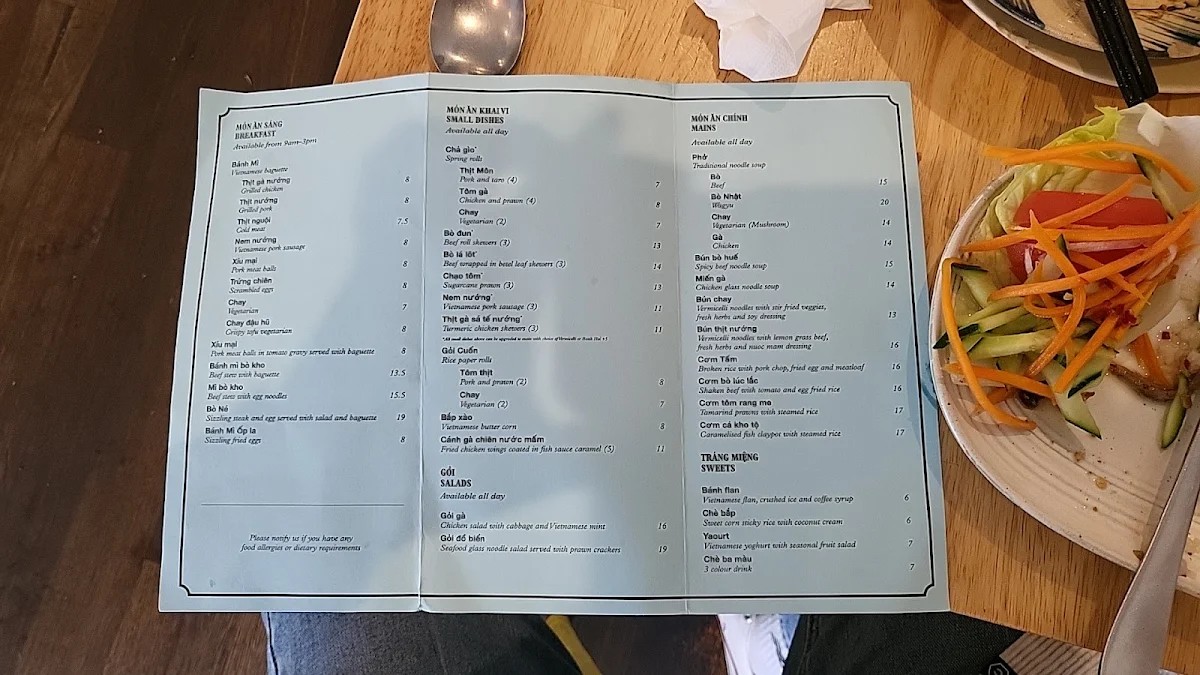 Menu, District Pho