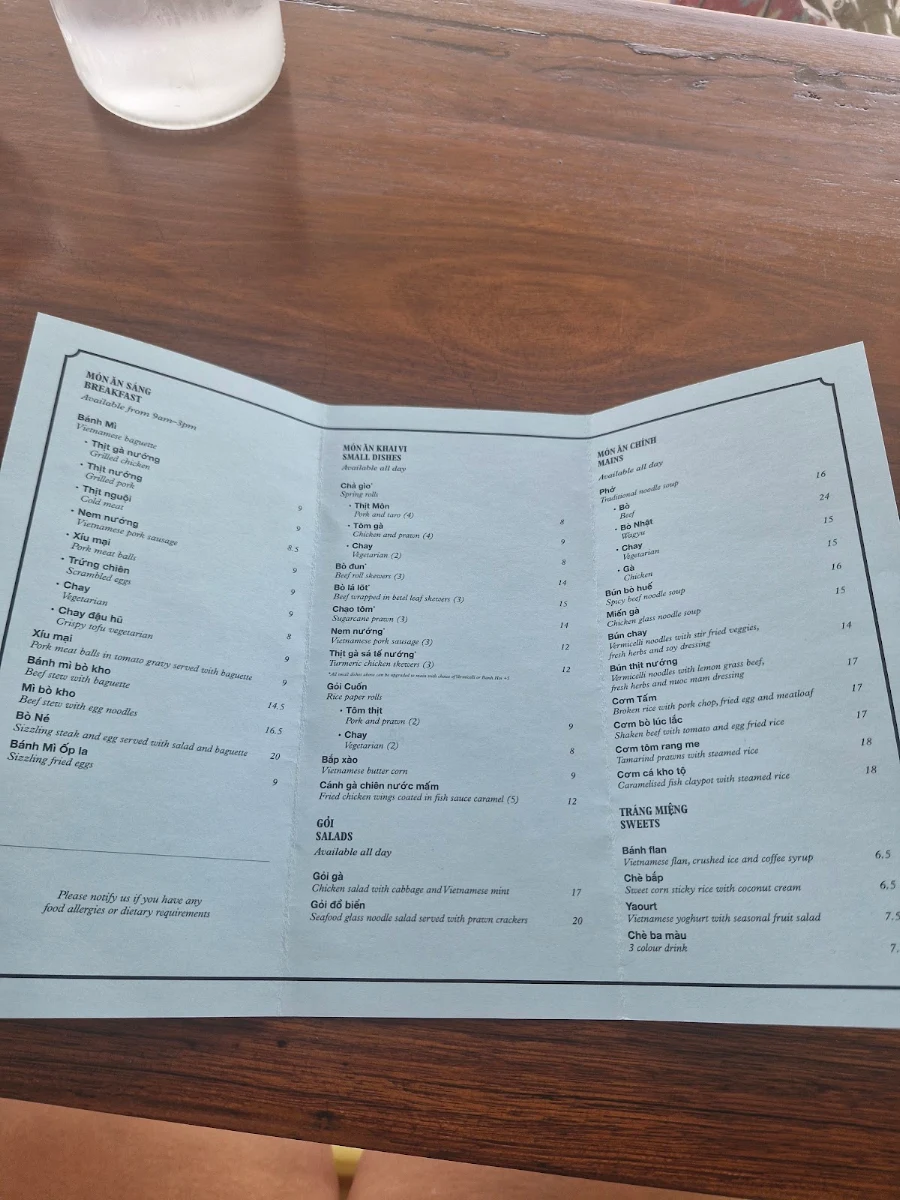 Menu, District Pho