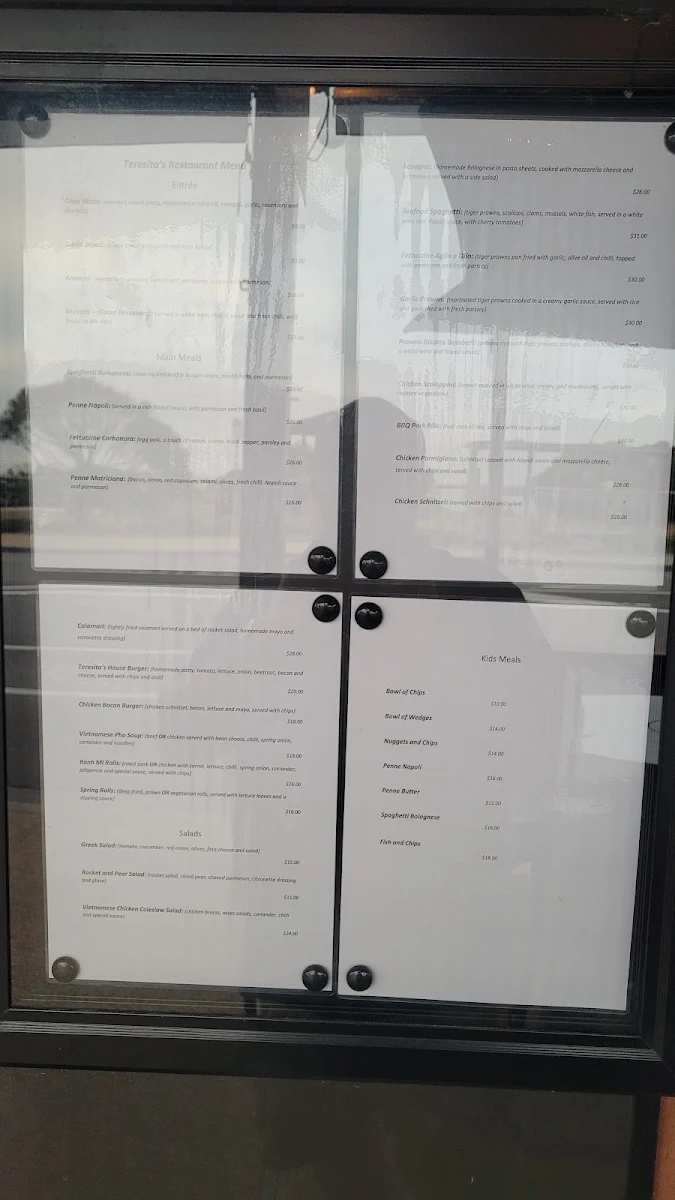 Menu, Teresita's
