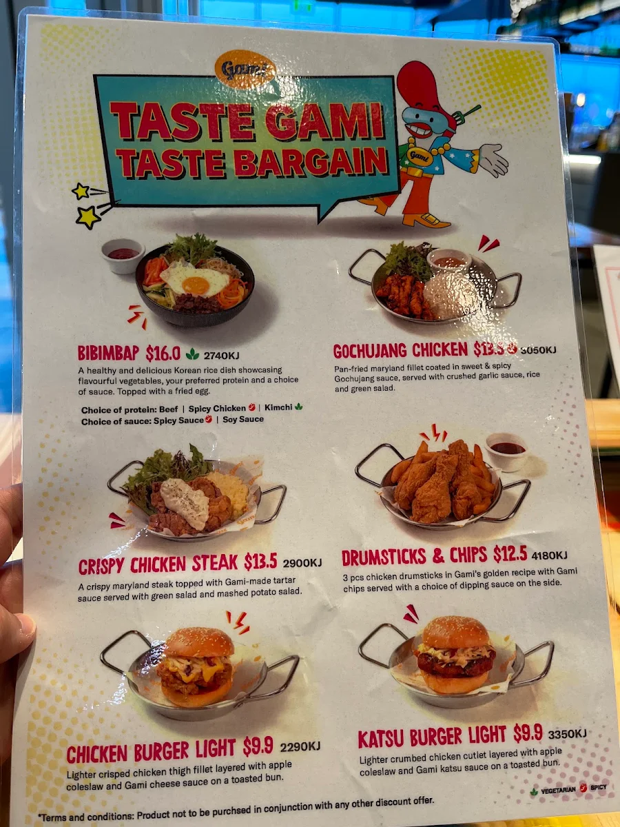 Menu, Gami Chicken