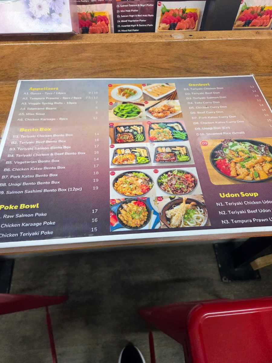 Menu, Lala Sushi